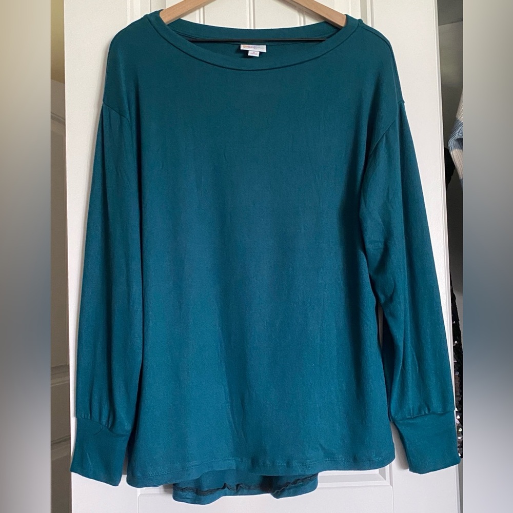 LuLaRoe Simply Comfortable Blue Long-sleeve Top Size S